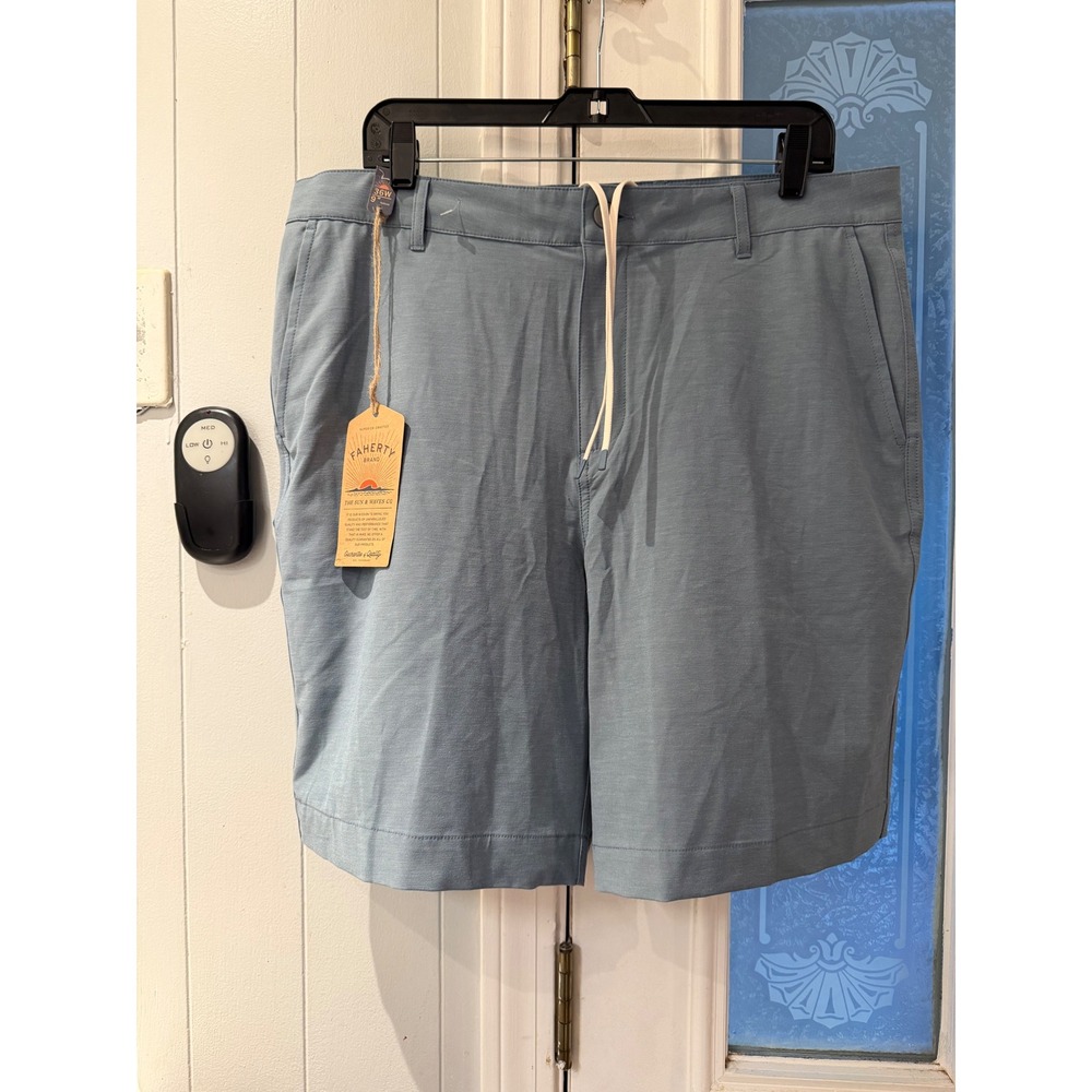 Faherty All Day Shorts Mens 36 Blue 9 Inch Inseam Hybrid Board Shorts NWT